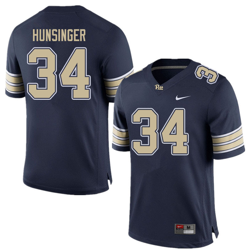 Men #34 Jacob Hunsinger Pitt Panthers College Football Jerseys Sale-Home Navy